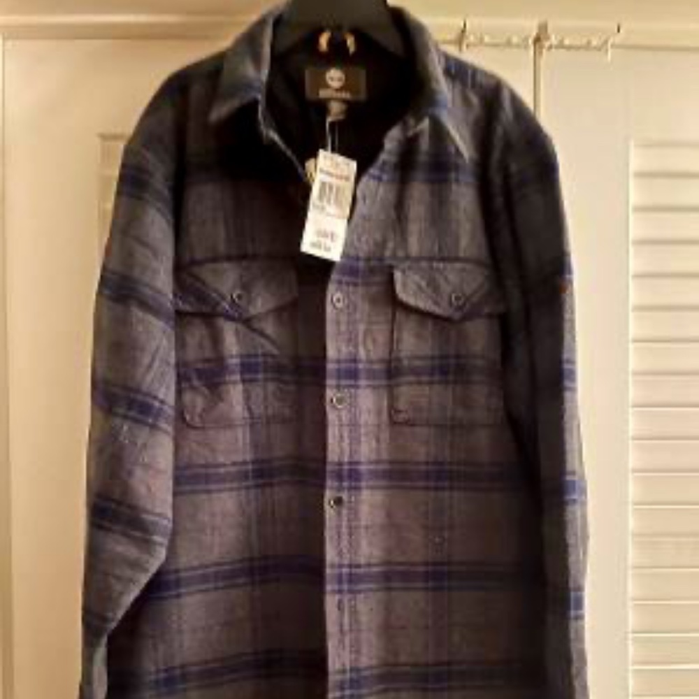 Timberland Brand New (NWT) Men's Cotton Lightweight Jacket Sz M Gray/Blk
